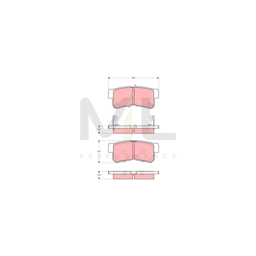 TRW Gdb3258 Brake Pad Set For Hyundai Trajet (Fo) With Acoustic Wear Warning