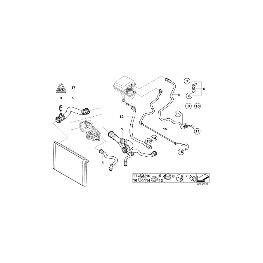 Genuine BMW 17127508041 E67 E65 E66 Vent Pipe (Inc. 760LiS, 760Li & 760i)