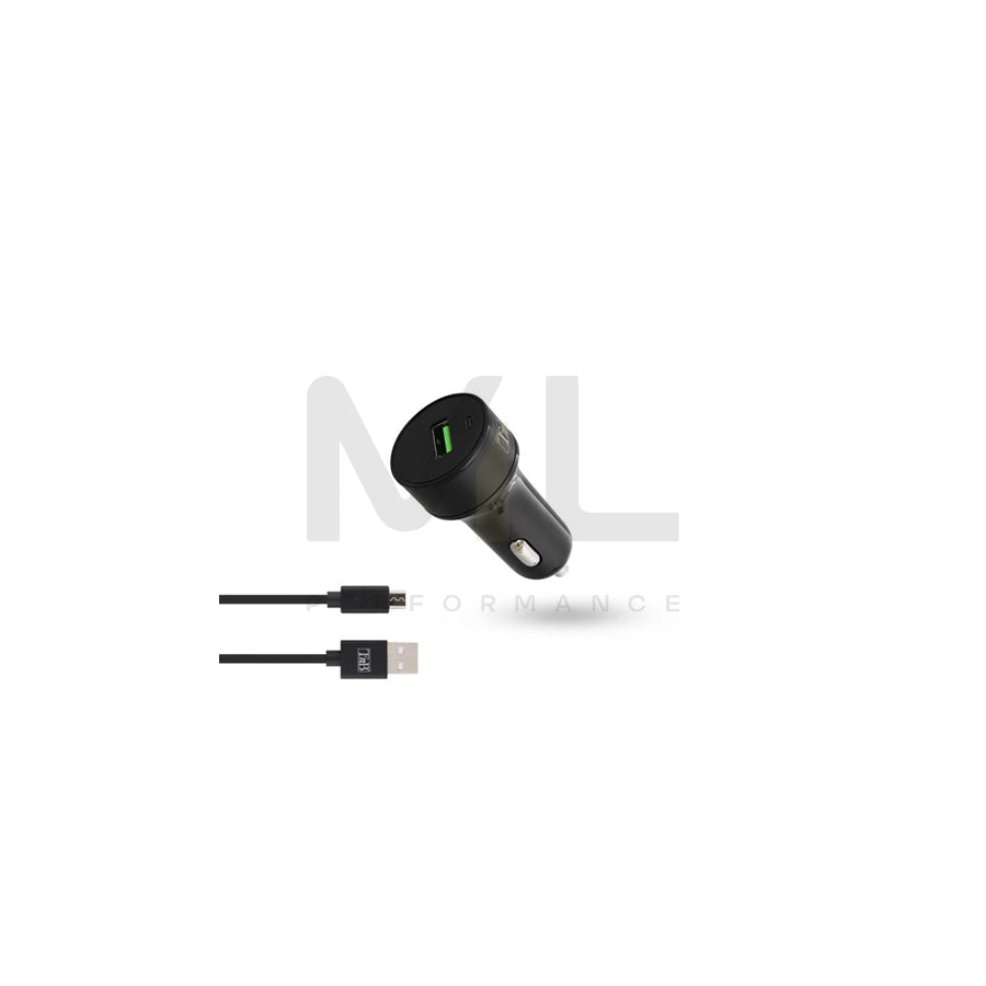TnB 8696 In-car charger 12, 24V, 1m, Number of inlets/outlets: 1 USB QC 3.0, with USB cable, micro USB, Black