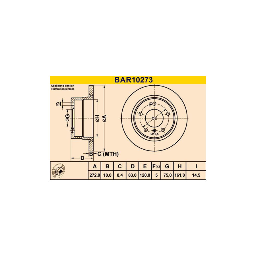 Barum Bar10273 Brake Disc for BMW Z3