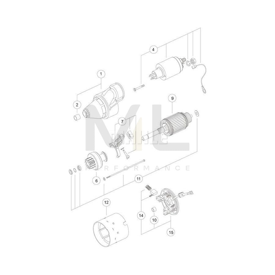 MAHLE ORIGINAL MS 382 Starter motor 12V 0,9kW, Teeth Quant.: 9 | ML Performance Car Parts
