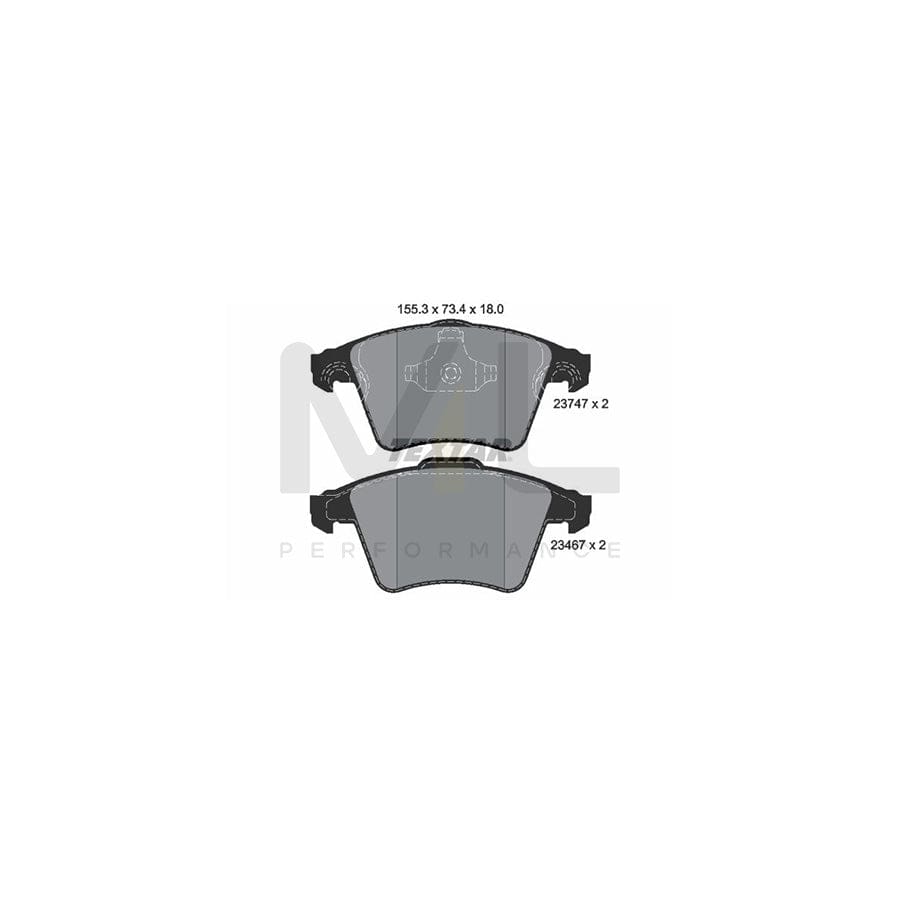 TEXTAR 2374701 Brake pad set not prepared for wear indicator