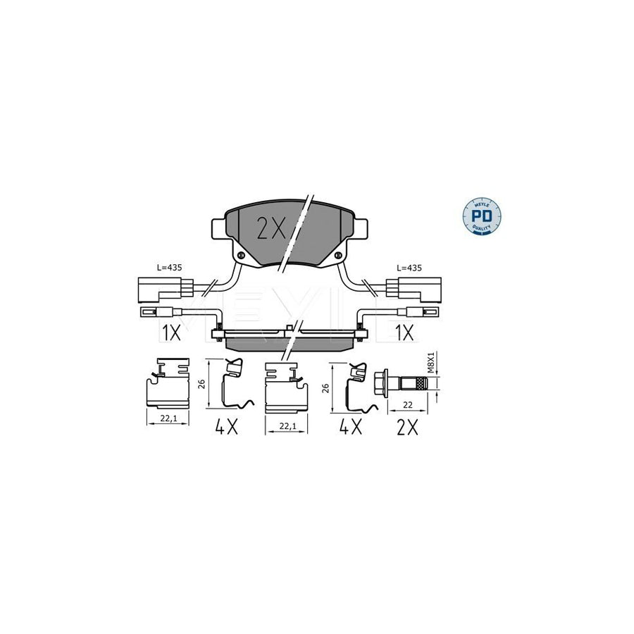 Meyle 025 244 8617/Pd Brake Pad Set For Ford Transit