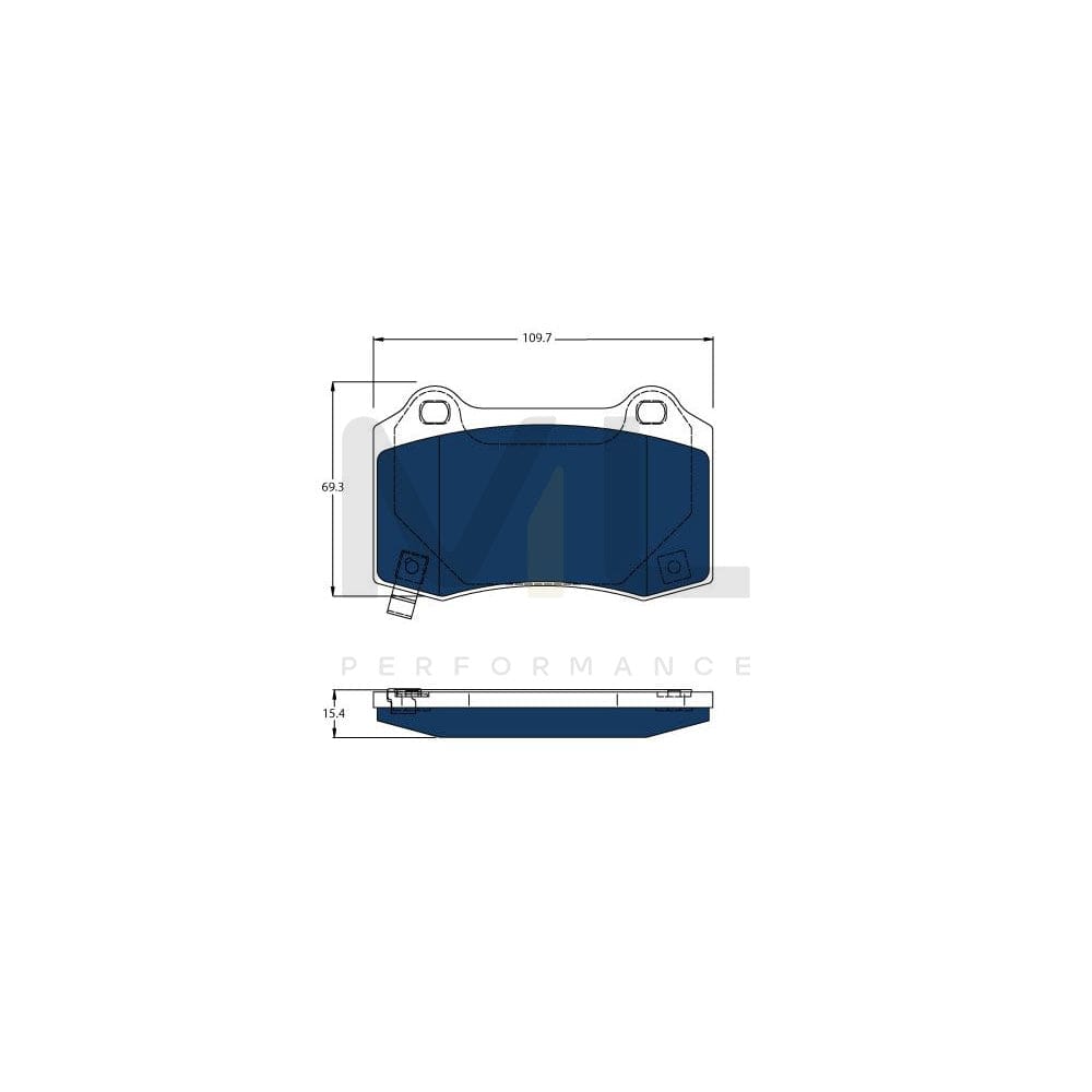 TRW Gdb4171Bte Brake Pad Set For Tesla Model S (5Yjs) With Acoustic Wear Warning