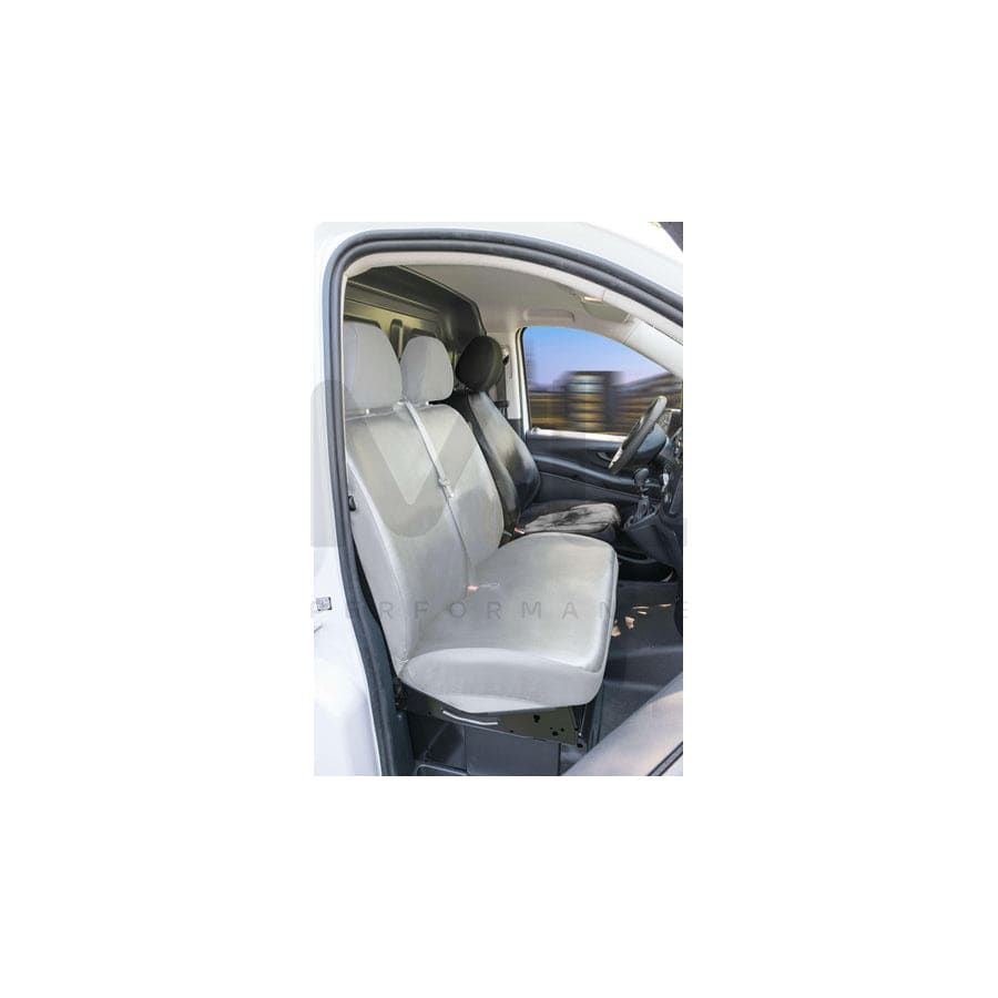 WALSER 11533 Car seat cover suitable for MERCEDES-BENZ V-Class (W447) Black, Leatherette, Polyester, Front