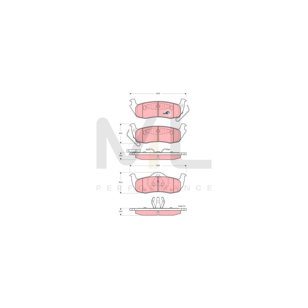 TRW Cotec Gdb4137 Brake Pad Set With Acoustic Wear Warning