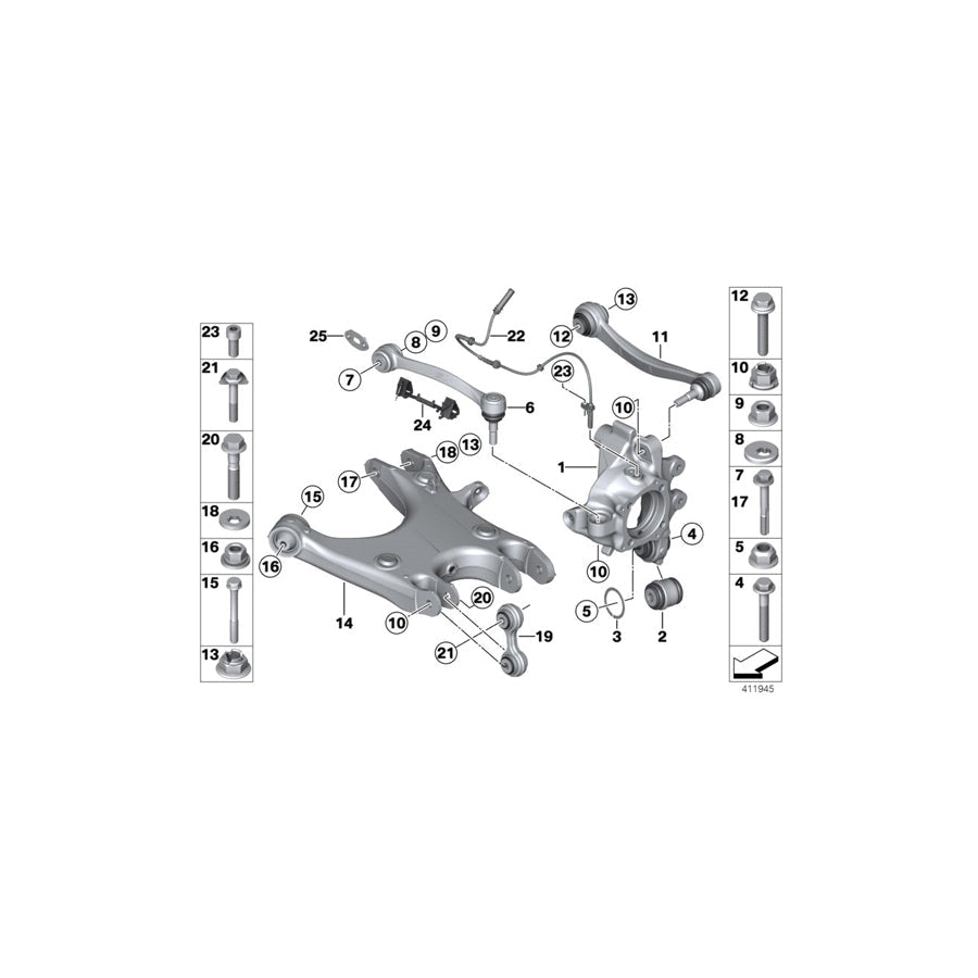 Genuine BMW 34522284596 F10 F06 Bracket Rds/Bva/Emf, Right (Inc. M5 & M6)