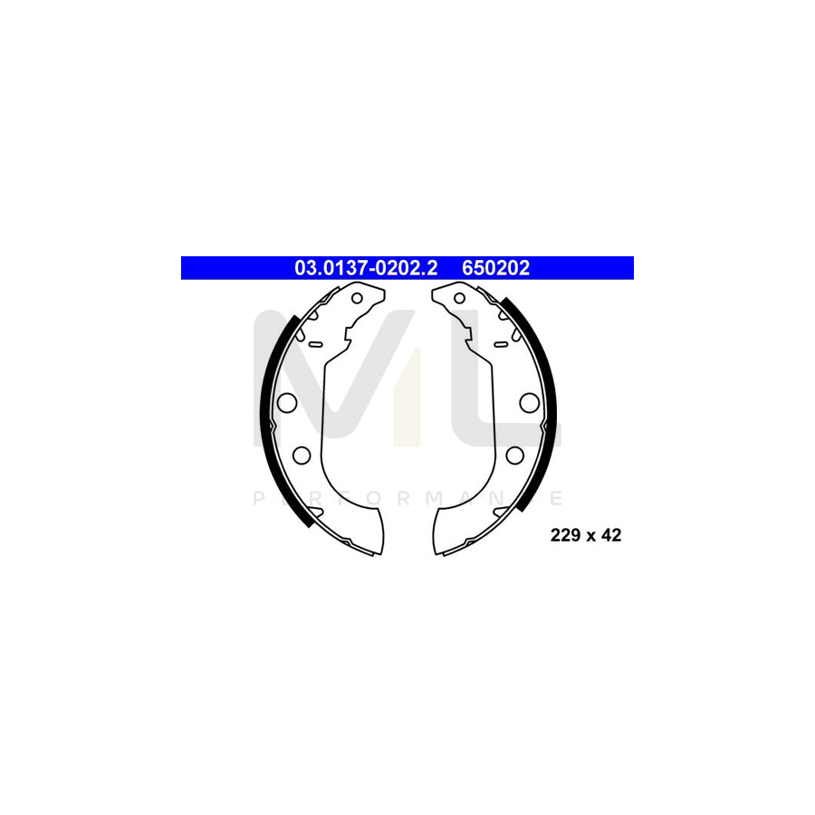 ATE 03.0137-0202.2 Brake Shoe Set for PEUGEOT 405