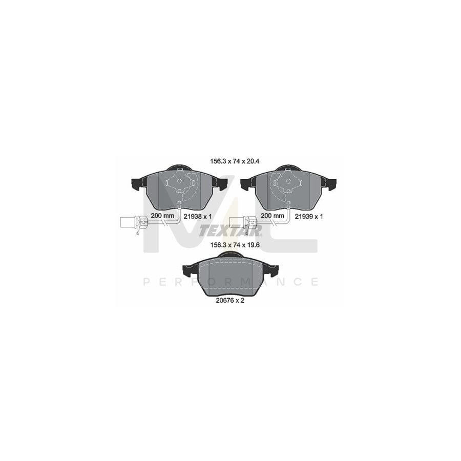 TEXTAR epad 2193881 Brake pad set with integrated wear warning contact