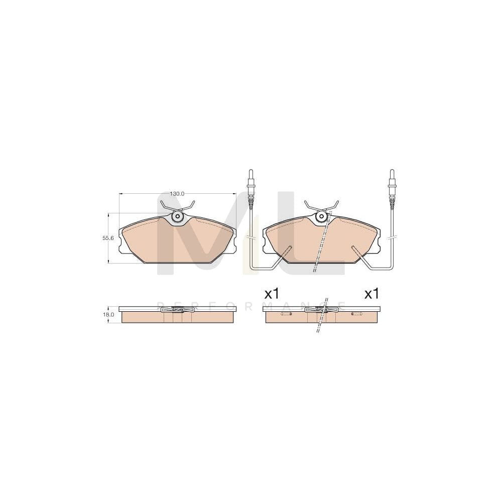 TRW Gdb2012 Brake Pad Set Incl. Wear Warning Contact
