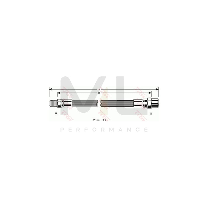 TRW PHB127 Brake Hose 250mm, M10x1