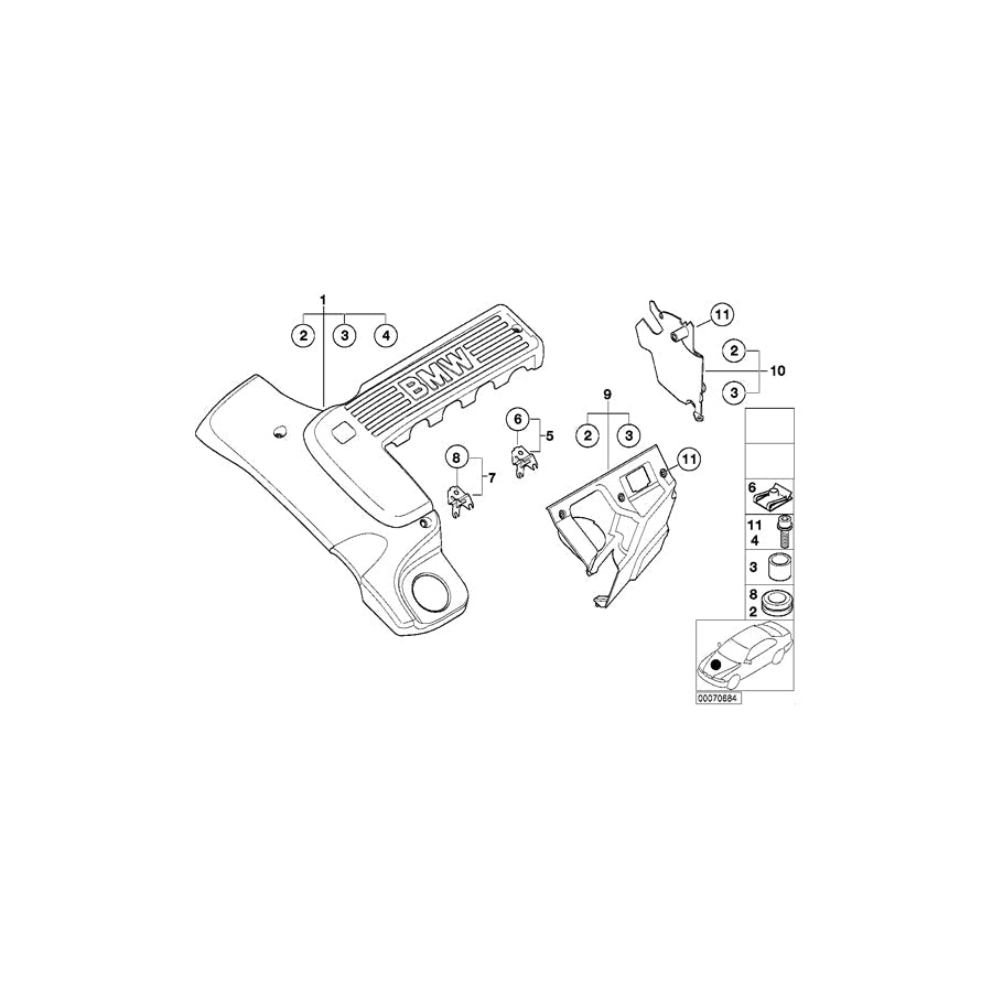 Genuine BMW 11147780004 E39 E38 E53 Rubber Grommet (Inc. 530d, 520d & 525d)
