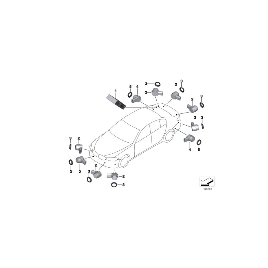 Genuine BMW 66209398992 G11 G32 F48 Ultrasonic Sensor, Jucaro Beige WC2S (Inc. 750i & X1)