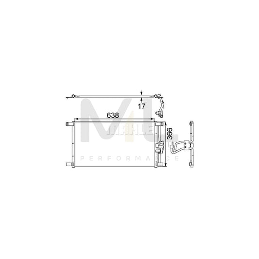 MAHLE ORIGINAL AC 246 000S Air conditioning condenser for JAGUAR XK with seal ring, without dryer | ML Performance Car Parts