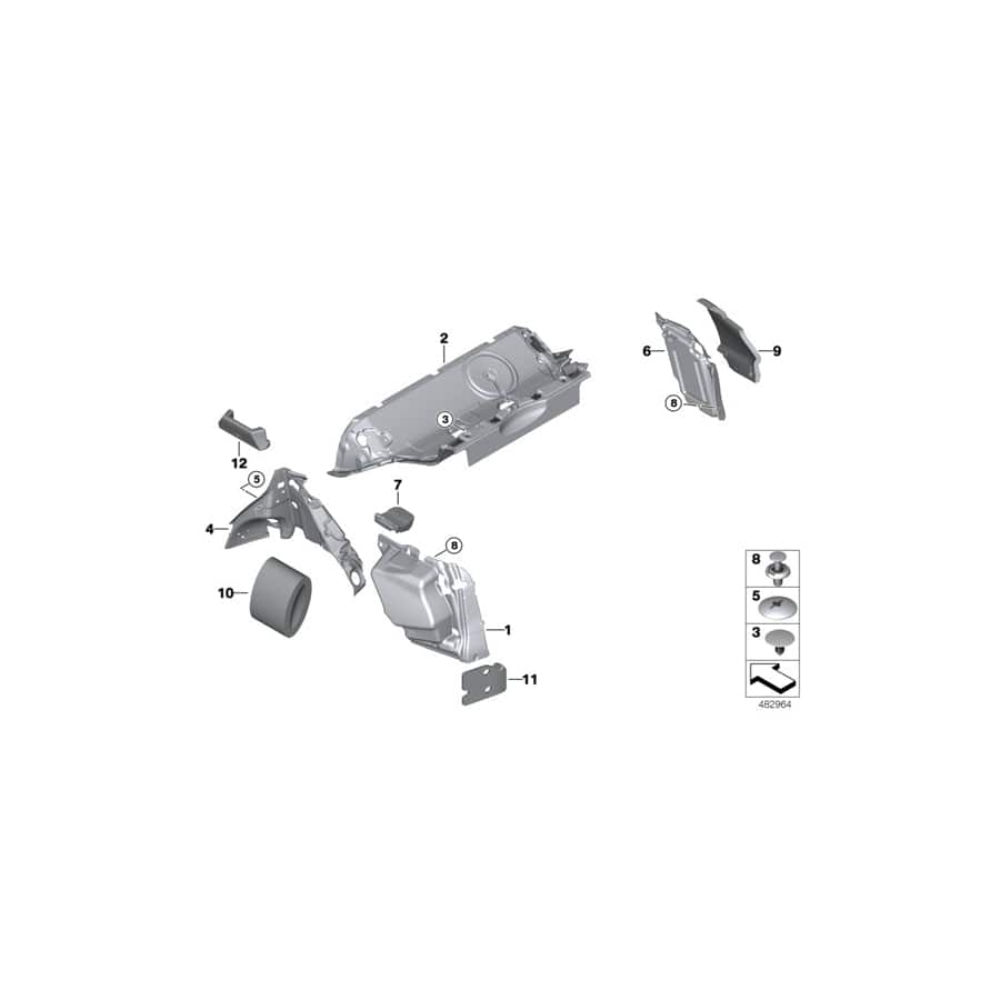 Genuine BMW 51487943077 Sound Insulation Trunk Left (Inc. X3)
