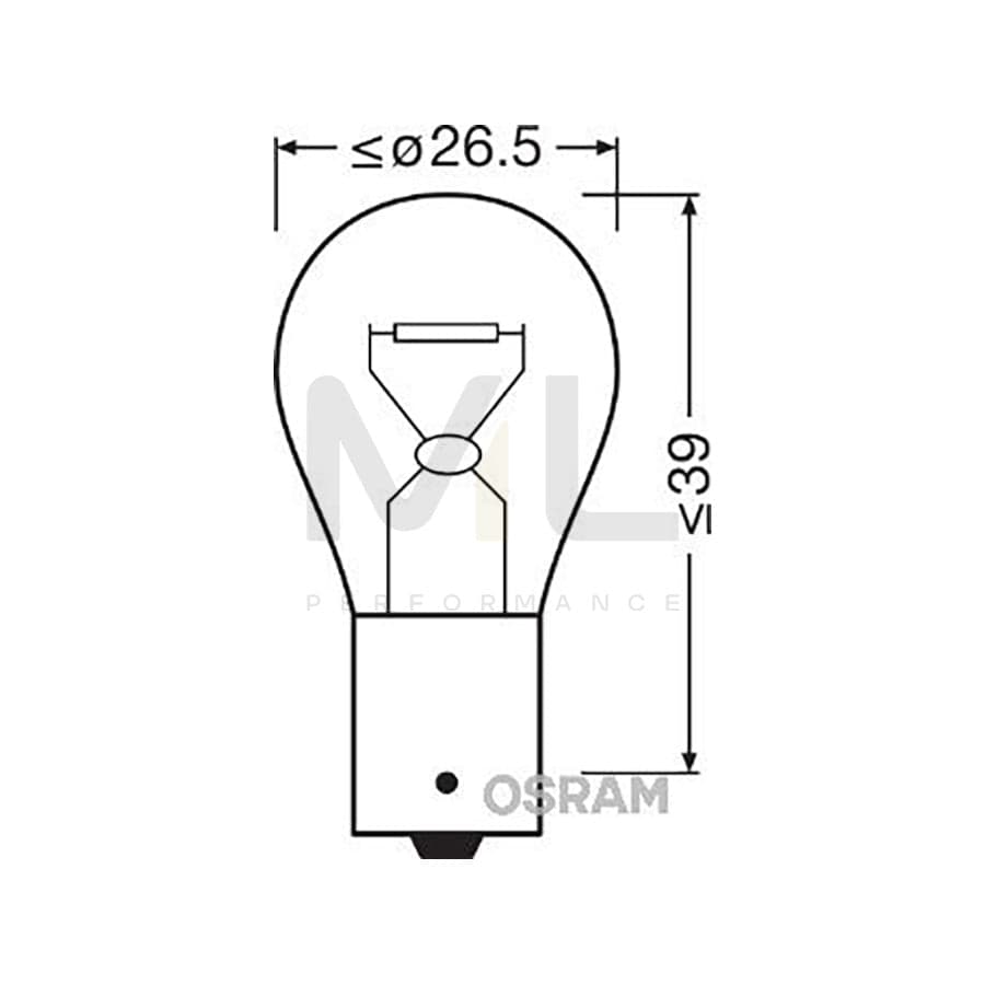 OSRAM 7529 Bulb, indicator 24V 15W, Socket Bulb, BA15s