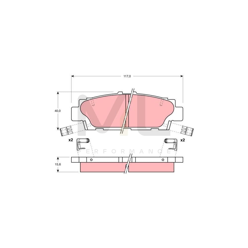 TRW Gdb1257 Brake Pad Set For Lexus Ls I (Xf10) With Acoustic Wear Warning, With Accessories