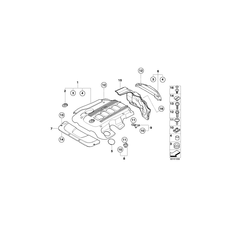 Genuine BMW 11147788914 E65 E66 Cover, Radiator (Inc. 740d, 730Li & 730i)
