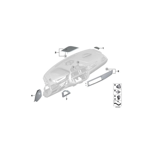 Genuine BMW 51456809409 F22 F23 Cover Panel Dashboard Fineline Pur PERLGLANZ CHROM (Inc. 218d, 225d & 230iX)