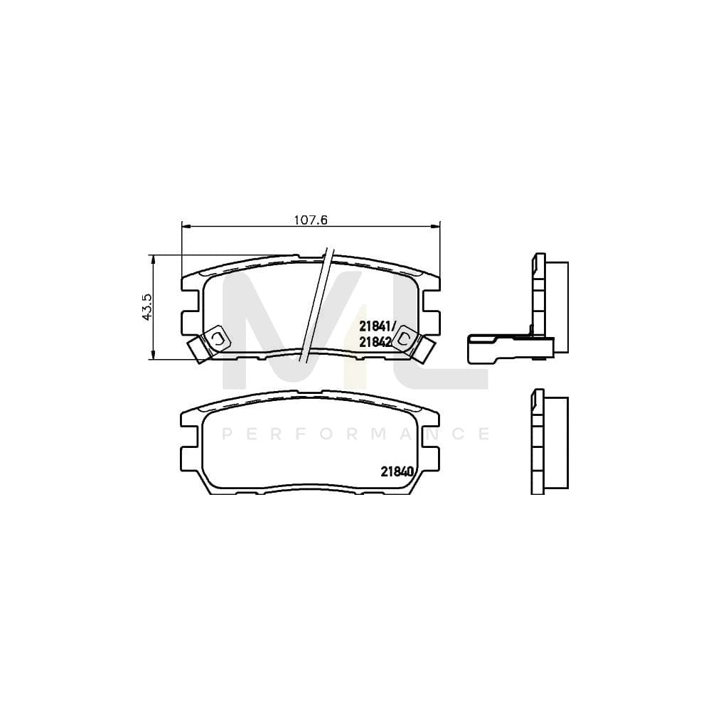 Hella 8DB 355 016-471 Brake Pad Set With Acoustic Wear Warning | ML Performance Car Parts