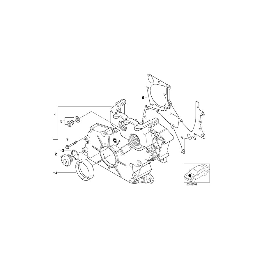 Genuine BMW 11147786874 E65 E46 E53 Timing Case Cover, Bottom (Inc. 320td, X5 3.0d & 525d)