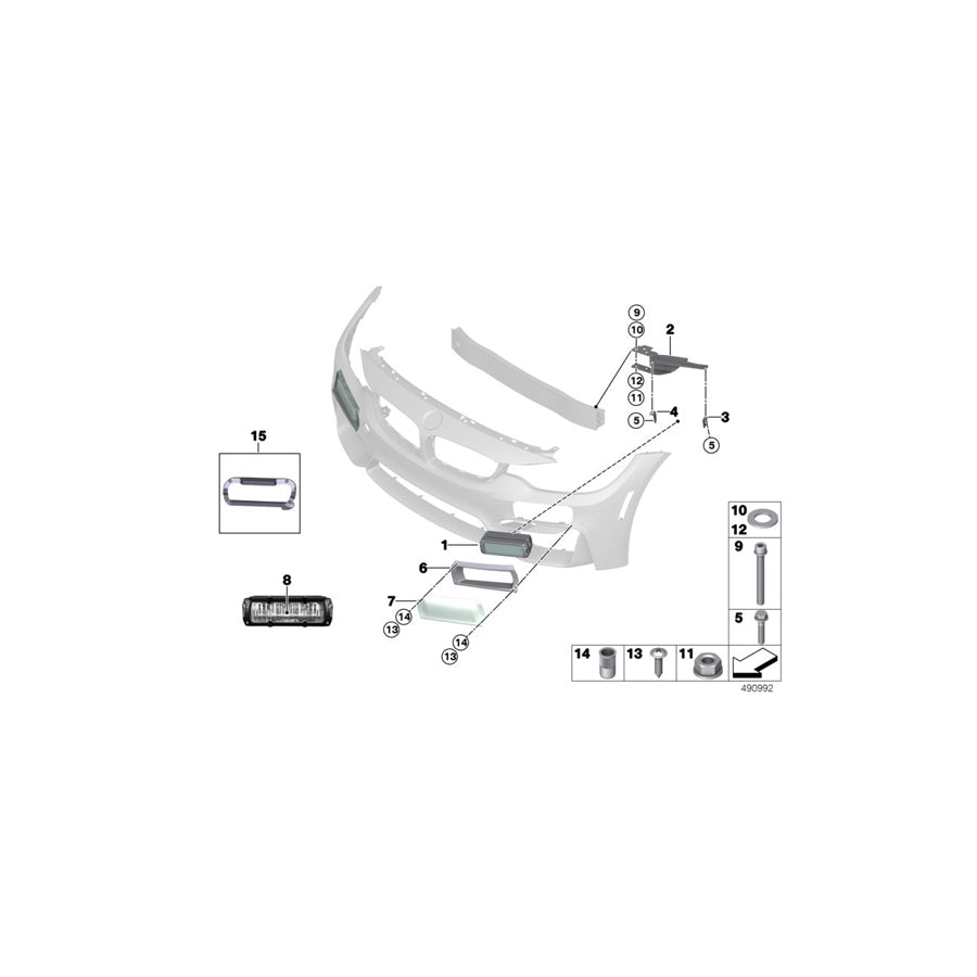 Genuine BMW 83318431834 Template Right 24H LIGHTS (Inc. M4 GT4)