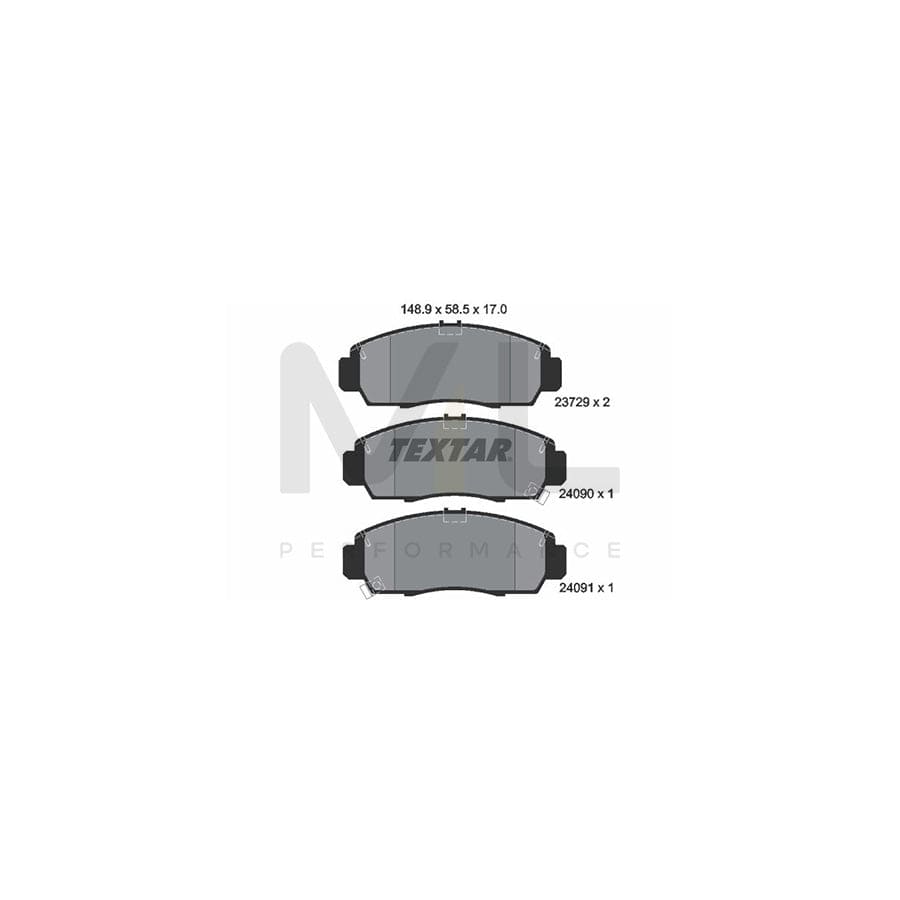 TEXTAR 2372901 Brake pad set with acoustic wear warning