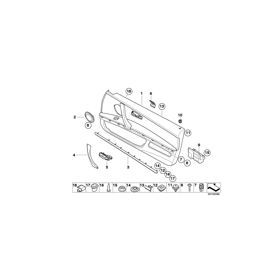 Genuine BMW 51419152637 E92 E93 Door Trim Panel Left ANTHRAZIT (Inc. 330xi, 325xi & 335d)