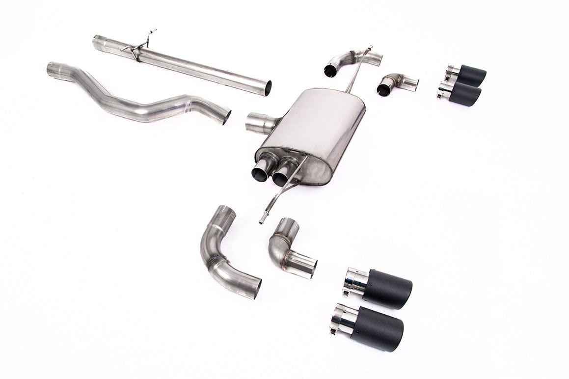 MillTek SSXLR109 Land Rover Defender OPF/GPF Back System Non-Resonated (Louder) with JET-90 Carbon Trims