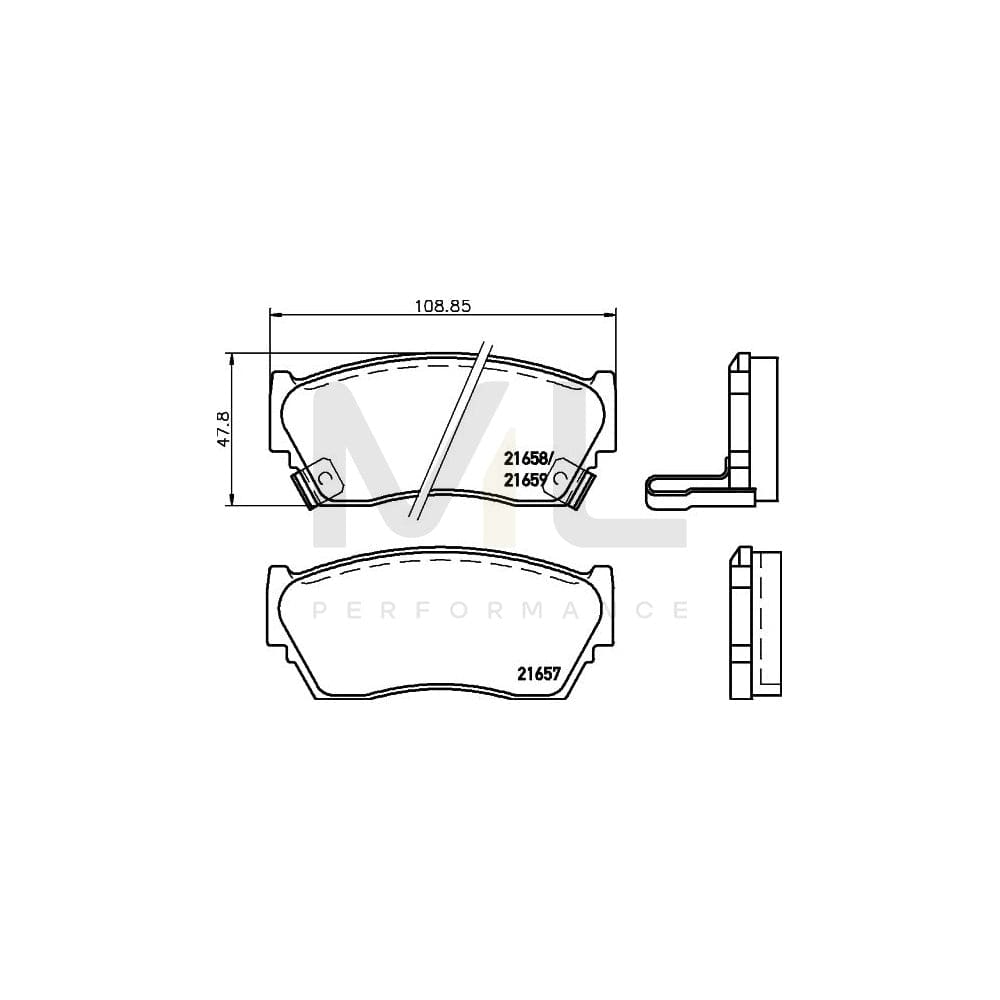 Hella 8DB 355 016-351 Brake Pad Set With Acoustic Wear Warning | ML Performance Car Parts