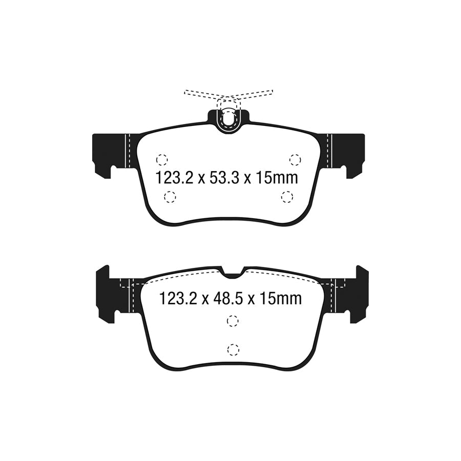 EBC DP43047R Ford Yellowstuff Rear Brake Pads - ATE Caliper 2 | ML Performance UK Car Parts