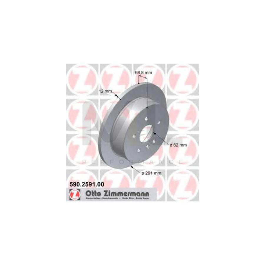 ZIMMERMANN 590.2591.00 Brake Disc Solid  - 1 piece