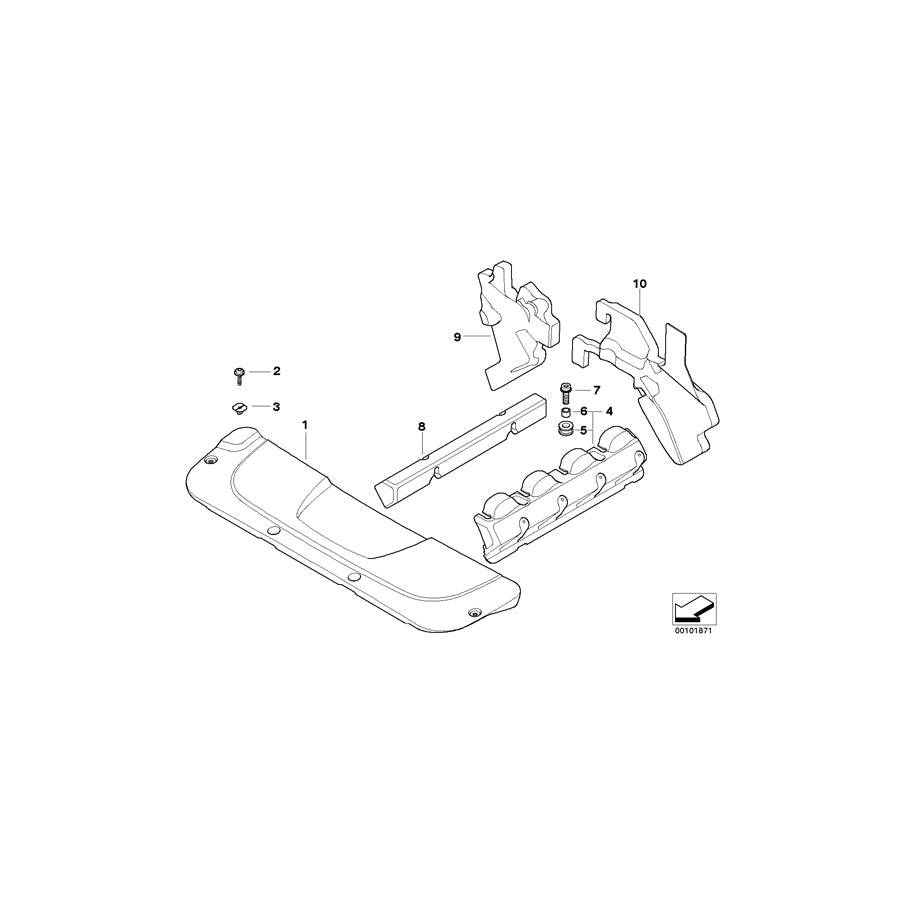 Genuine BMW 11147789098 E65 Injector Cover Zyl. 5-8 (Inc. 740d)