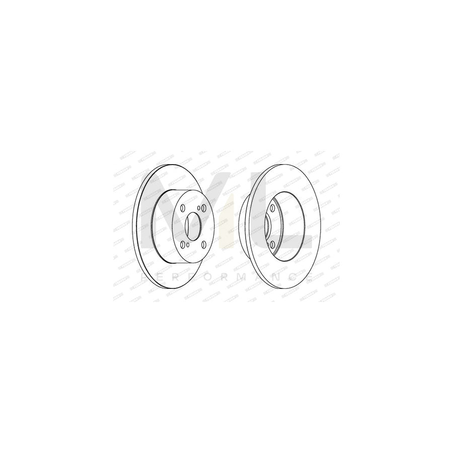 Ferodo Premier DDF1487 Brake Disc for Toyota Corolla Solid, Without Bolts/Screws  - Pair