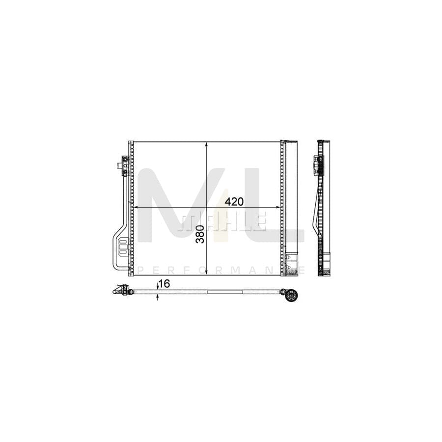MAHLE ORIGINAL AC 488 000P Air conditioning condenser for SMART FORTWO with dryer | ML Performance Car Parts