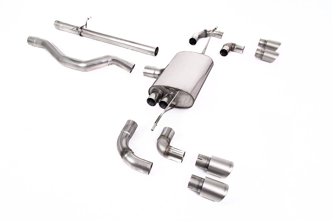 MillTek SSXLR107 Land Rover Defender OPF/GPF Back System Non-Resonated (Louder) with GT-90 Titanium Trims