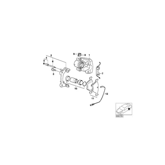 Genuine BMW 34216758127 E46 E85 Caliper Housing Left (Inc. Z4 2.5i, 316i & 318Ci)