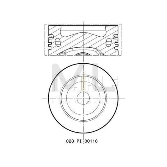 MAHLE ORIGINAL 028 PI 00116 000 Piston 81,01 mm, with cooling duct, with piston ring carrier | ML Performance Car Parts