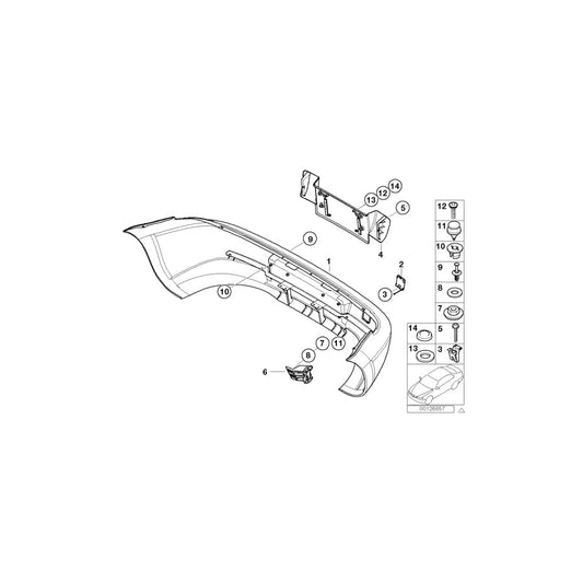 Genuine BMW 51128410742 E36 Bumper Trim Panel, Primed, Rear (Inc. Z3)