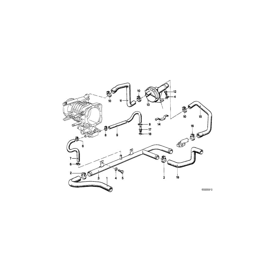 Genuine BMW 11611271603 E24 E23 E12 Hose (Inc. 728i, 535i & 635CSi)