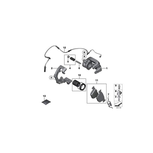 Genuine BMW 34216758058 E64 E63 Caliper Housing Right (Inc. 528xi, 528i & 530d)