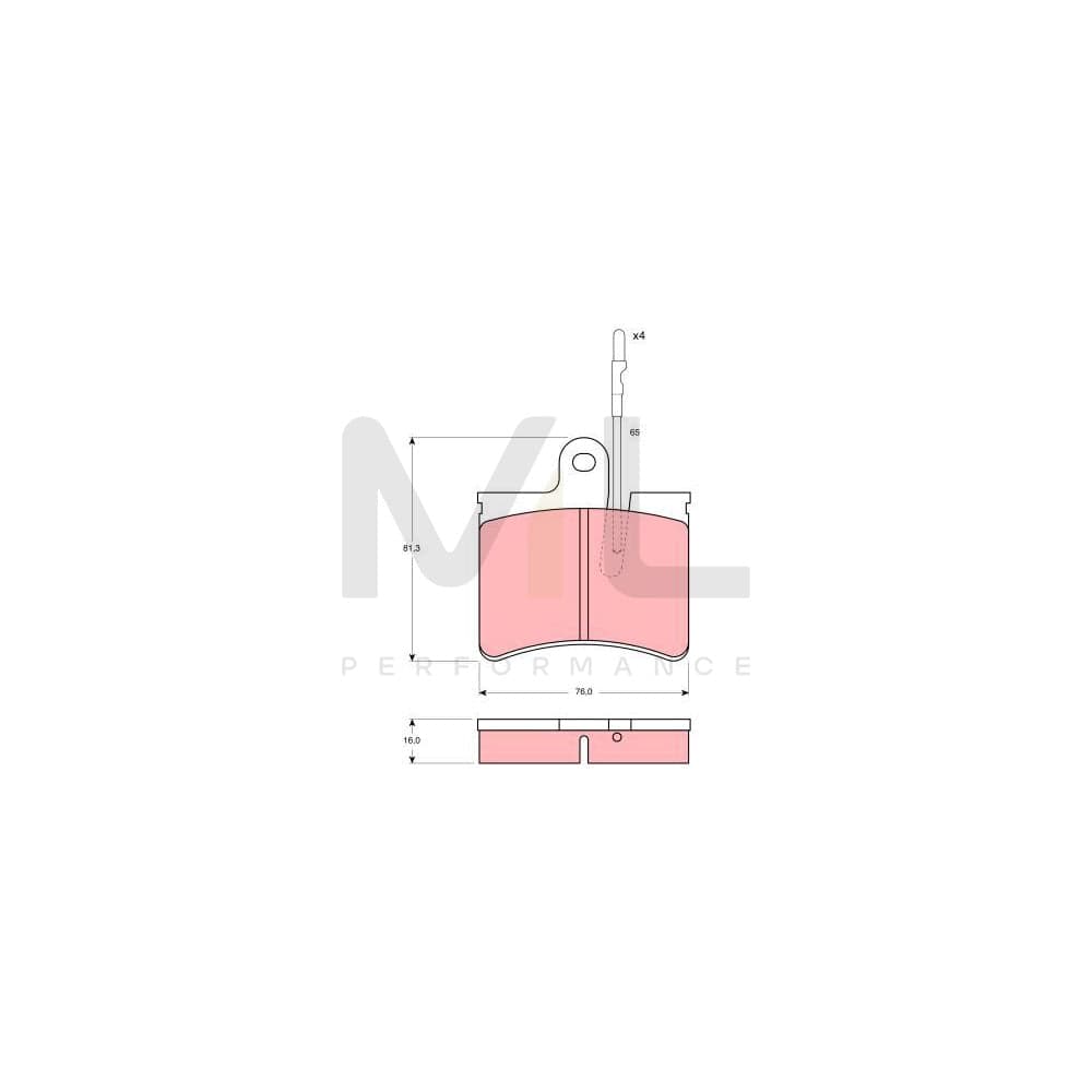 TRW Gdb287 Brake Pad Set Incl. Wear Warning Contact