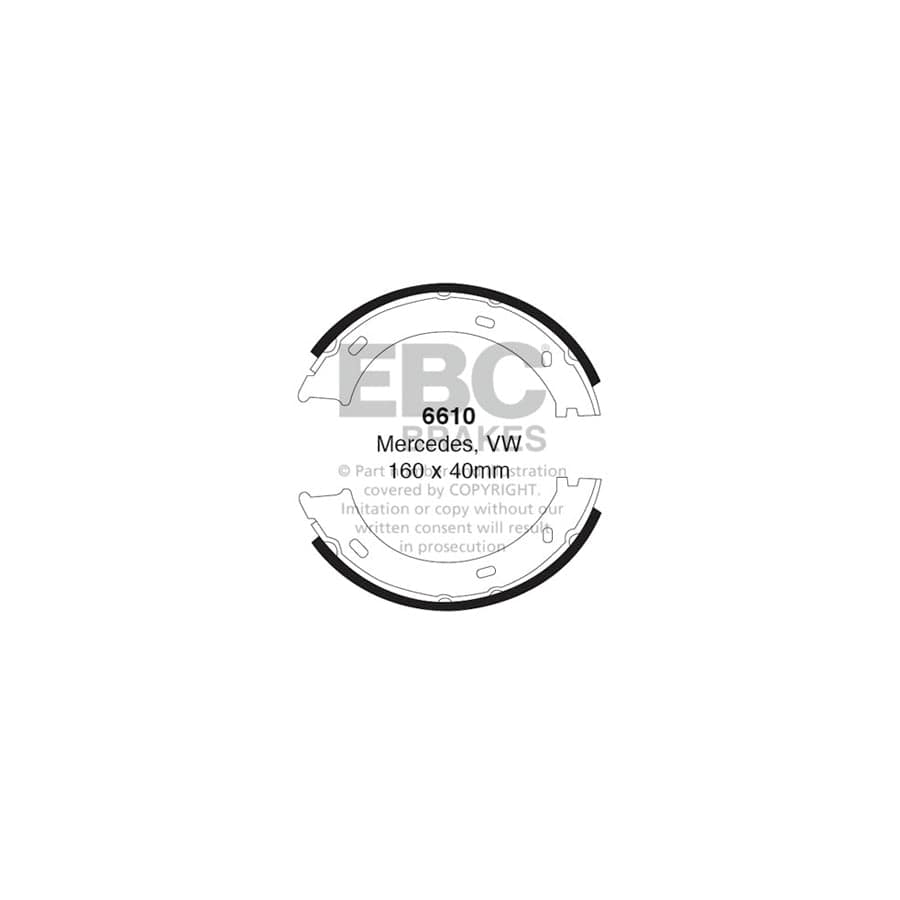 EBC 6610 Mercedes-Benz VW Rear Brake Shoes 1 | ML Performance UK Car Parts