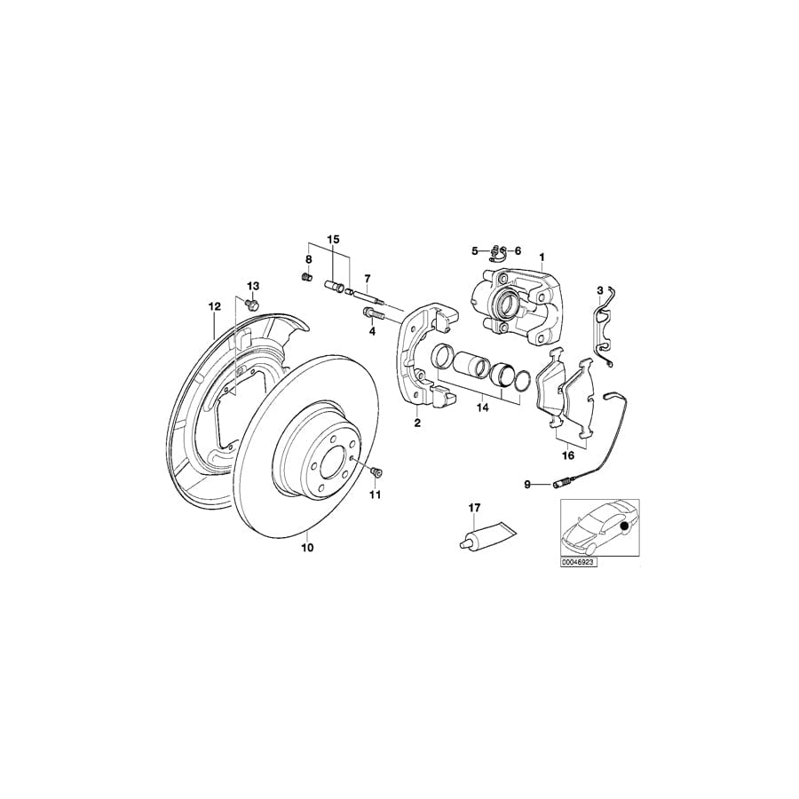 Genuine BMW 34211164580 E38 Caliper Housing Right (Inc. 735i, 730iL & 730i)
