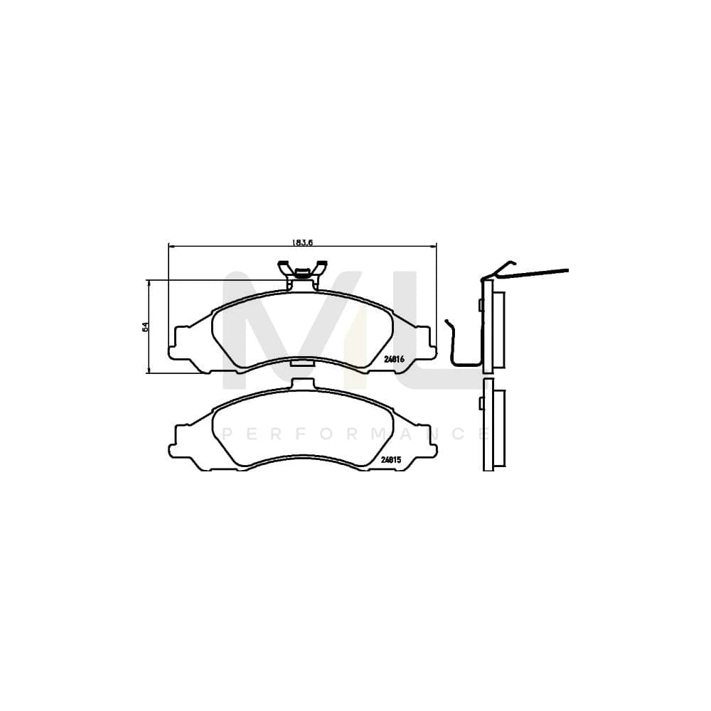 Hella 8DB 355 021-011 Brake Pad Set Excl. Wear Warning Contact | ML Performance Car Parts