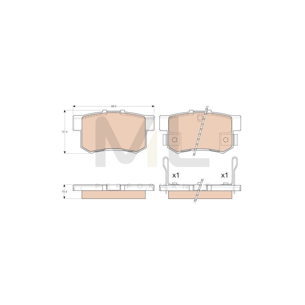TRW Cotec Gdb3175 Brake Pad Set With Acoustic Wear Warning