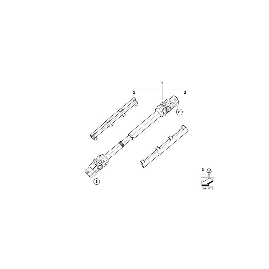 Genuine BMW 32306763449 E85 E86 Repair Kit, Protect. Shells Steer. Shaft (Inc. Z4)