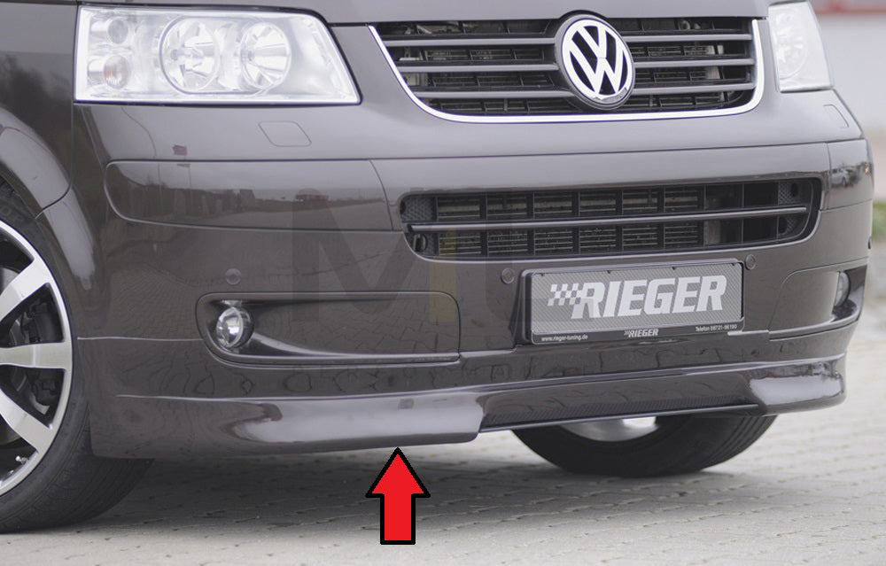 Rieger 00059250 VW T5 Front Splitter 1 | ML Performance UK Car Parts