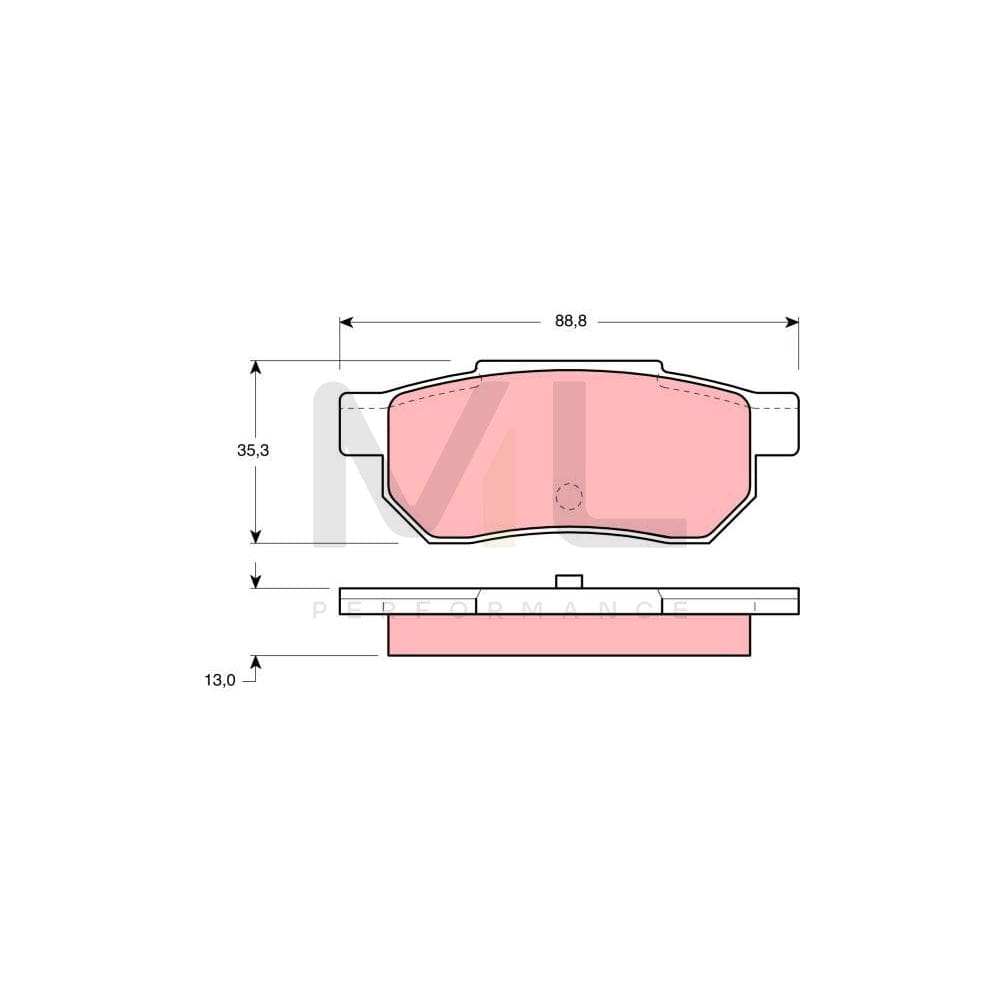 TRW Gdb775 Brake Pad Set Not Prepared For Wear Indicator, With Brake Caliper Screws, With Accessories