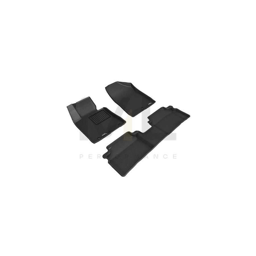 3D L1HY04801509 Floor mat set for HYUNDAI i30 Elastomer, Front, Rear, Quantity: 3, Black